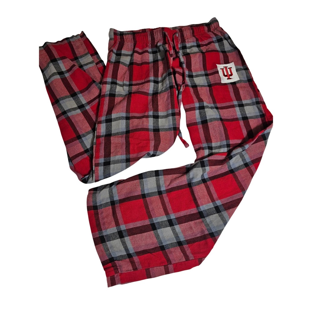 Indiana University Hoosiers Women Red Plaid Pajama Pants Bottom Drawers Small